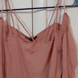 Crop spaghetti strap new peach /tan
